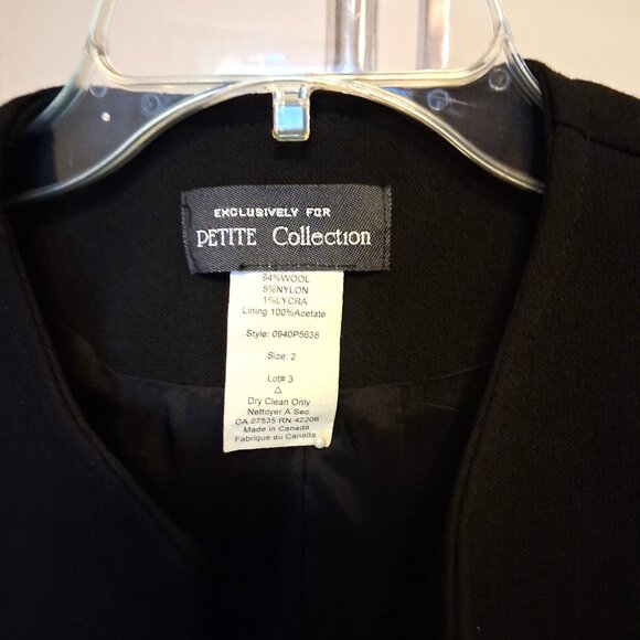 Vintage Petite Collection Wool Lined Blazer Jacket Women’s Fall Winter Blazers - Picture 8 of 12